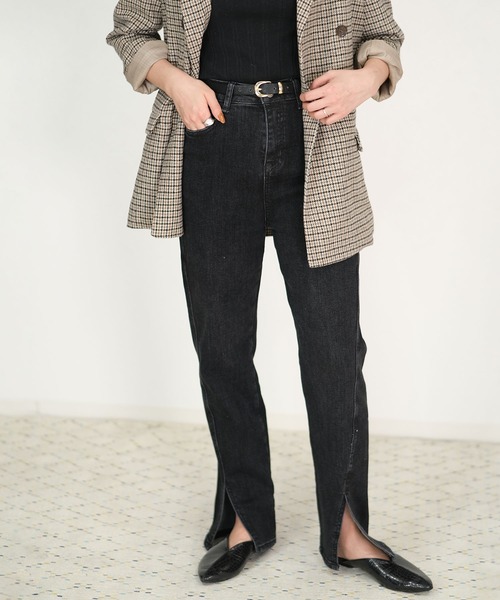 ＡＮＤＪ（アンドジェイ）の「スーパーストレッチ裾スリットデニムパンツ（デニムパンツ・レディース・ブラック/ブルー・M/S/L）」の15枚目の写真