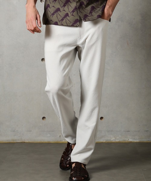 MEN'S BIGI（メンズビギ）の「【RIRANCHA】吸水速乾ストレッチブッチャーパンツ（その他パンツ・メンズ・ブラウン/ブルー/キナリ/グレー・01/03/02/04）」の2枚目の写真