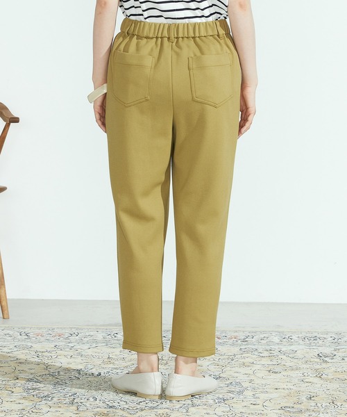 ONIGIRI（オニギリ）の「【一部店舗限定】 テーパードシルエット タックジャージーパンツ（その他パンツ・レディース・アイボリー/イエロー×グリーン・MEDIUM/LARGE）」の8枚目の写真