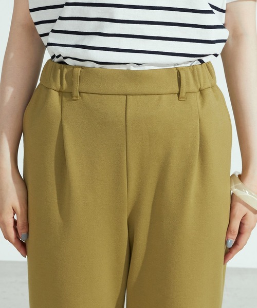 ONIGIRI（オニギリ）の「【一部店舗限定】 テーパードシルエット タックジャージーパンツ（その他パンツ・レディース・アイボリー/イエロー×グリーン・MEDIUM/LARGE）」の9枚目の写真