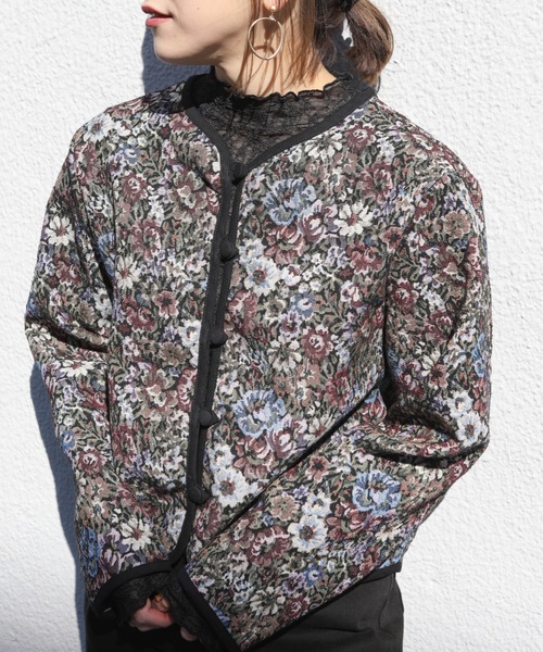 美品 VINTAGE Indigo Moon ゴブラン ノーカラージャケット L