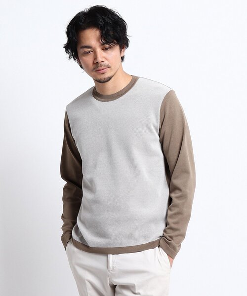 TAKEO KIKUCHI　メランジハニカムニット　長袖　サイズL TAKEO KIKUCHI（タケオキクチ）の「◇メランジハニカムニット