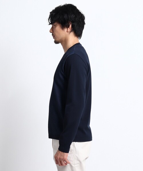 TAKEO KIKUCHI　メランジハニカムニット　長袖　サイズL TAKEO KIKUCHI（タケオキクチ）の「◇メランジハニカムニット