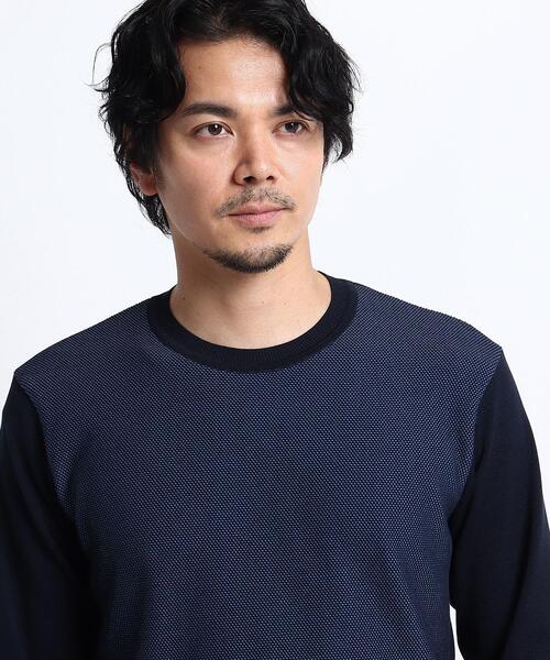 TAKEO KIKUCHI　メランジハニカムニット　長袖　サイズL TAKEO KIKUCHI（タケオキクチ）の「◇メランジハニカムニット