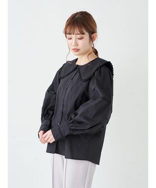 earth music&ecology（アースミュージックアンドエコロジー）の「ビックカラーブラウス ＊（シャツ/ブラウス・レディース・ブラック/アイボリー・FREE）」の18枚目の写真