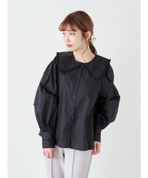 earth music&ecology（アースミュージックアンドエコロジー）の「ビックカラーブラウス ＊（シャツ/ブラウス・レディース・ブラック/アイボリー・FREE）」の19枚目の写真