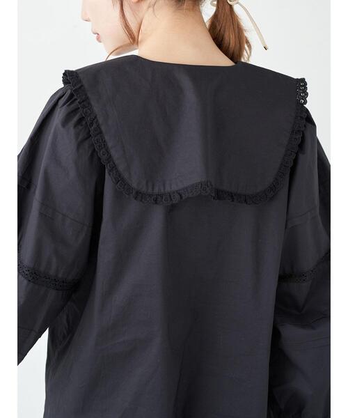 earth music&ecology（アースミュージックアンドエコロジー）の「ビックカラーブラウス ＊（シャツ/ブラウス・レディース・ブラック/アイボリー・FREE）」の21枚目の写真