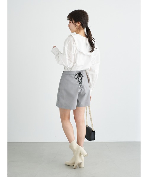 earth music&ecology（アースミュージックアンドエコロジー）の「ビックカラーブラウス ＊（シャツ/ブラウス・レディース・ブラック/アイボリー・FREE）」の6枚目の写真