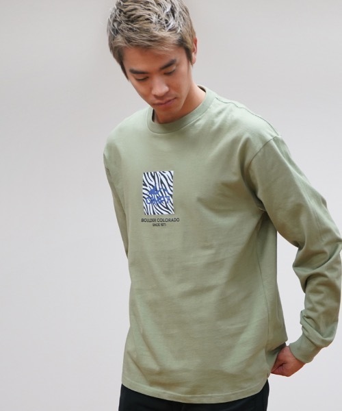 CAMP7（キャンプセブン）の「《CAMP7》PRINT LONG SLEEVE  TEE/プリント ロンT（Tシャツ/カットソー・メンズ・ブラック/ホワイト/カーキ/ベージュ・X-LARGE/LARGE/MEDIUM）」の4枚目の写真