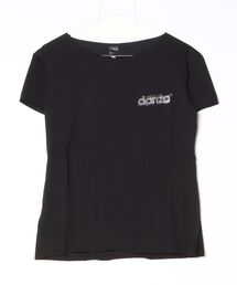 ワンポイントロゴラインストーンTシャツ