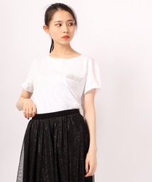 ワンポイントロゴラインストーンTシャツ