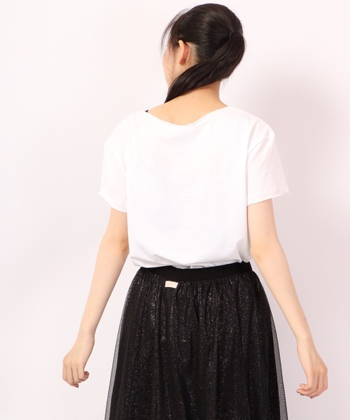 DIMENSIONE danza(ディメンシオーネ ダンツァ)の「ワンポイントロゴラインストーンTシャツ(Tシャツ/カットソー・レディース・ブラック/ホワイト/イエロー・MEDIUM/LARGE/SMALL/X-SMALL)」の8枚目の写真