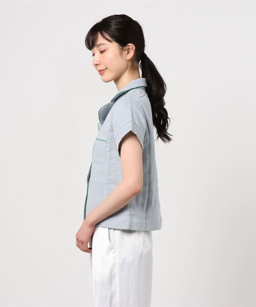 Priv. Spoons Club（プライベートスプーンズクラブ）の「コットンガーゼパジャマ/半袖トップス（ルームウェア/パジャマ・レディース・グレー/サックスブルー/ライトピンク・S/M）」の22枚目の写真