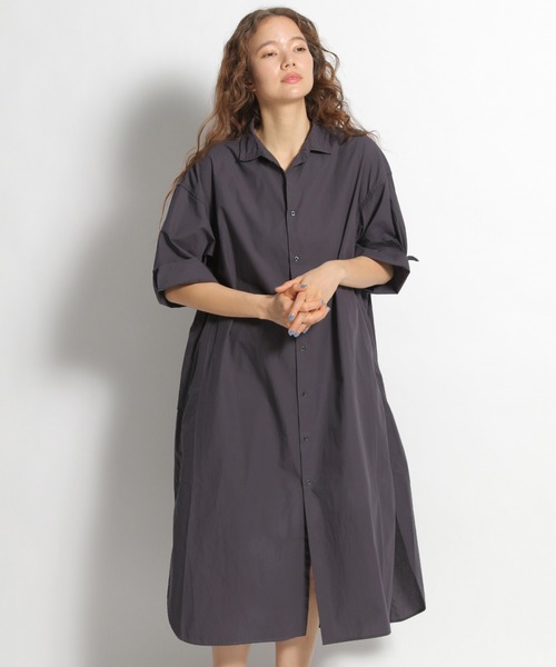 niko and...（ニコアンド）の「マーセワイヤー入りビッグショートシャツワンピース（シャツワンピース・レディース・オフホワイト/カーキ/チャコール・MEDIUM/LARGE）」の18枚目の写真