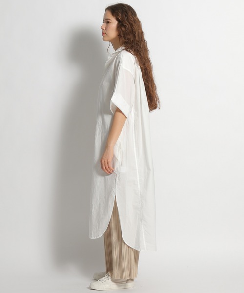 niko and...（ニコアンド）の「マーセワイヤー入りビッグショートシャツワンピース（シャツワンピース・レディース・オフホワイト/カーキ/チャコール・MEDIUM/LARGE）」の21枚目の写真