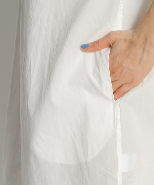 niko and...（ニコアンド）の「マーセワイヤー入りビッグショートシャツワンピース（シャツワンピース・レディース・オフホワイト/カーキ/チャコール・MEDIUM/LARGE）」の9枚目の写真