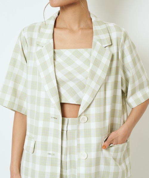 SPIRALGIRL（スパイラルガール）の「ロングテーラー半袖ジャケット（テーラードジャケット・レディース・ブラック/グリーン/パープル・FREE）」の17枚目の写真