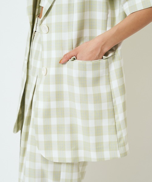 SPIRALGIRL（スパイラルガール）の「ロングテーラー半袖ジャケット（テーラードジャケット・レディース・ブラック/グリーン/パープル・FREE）」の18枚目の写真