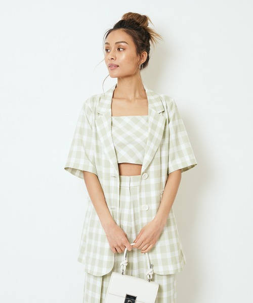 SPIRALGIRL（スパイラルガール）の「ロングテーラー半袖ジャケット（テーラードジャケット・レディース・ブラック/グリーン/パープル・FREE）」の21枚目の写真