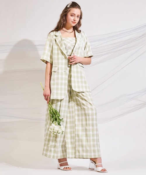 SPIRALGIRL（スパイラルガール）の「ロングテーラー半袖ジャケット（テーラードジャケット・レディース・ブラック/グリーン/パープル・FREE）」の22枚目の写真