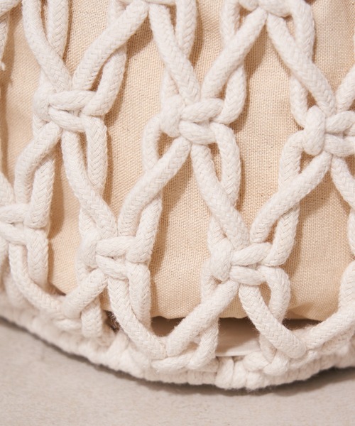 DISCOAT（ディスコート）の「マクラメバケツトートバッグ（トートバッグ・レディース・アイボリー/ブラウン・FREE）」の9枚目の写真