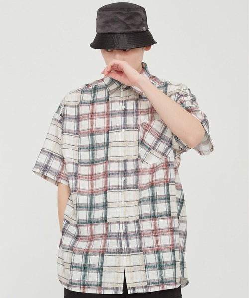 ROMANTIC CROWN（ロマンティッククラウン）の「【ROMANTIC CROWN】MULTI COLOR CHECK SHIRT / ロマンティッククラウン マルチ カラー チェック シャツ（シャツ/ブラウス・メンズ・ネイビー/オートミール・SMALL/MEDIUM/LARGE/X-LARGE）」の21枚目の写真