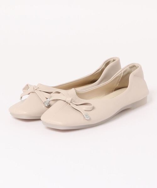 STYLEBLOCK（スタイルブロック）の「リボン付きレザータッチパンプス（パンプス・レディース・ブラック/ベージュ/イエロー・38/39/35/36/37）」の6枚目の写真