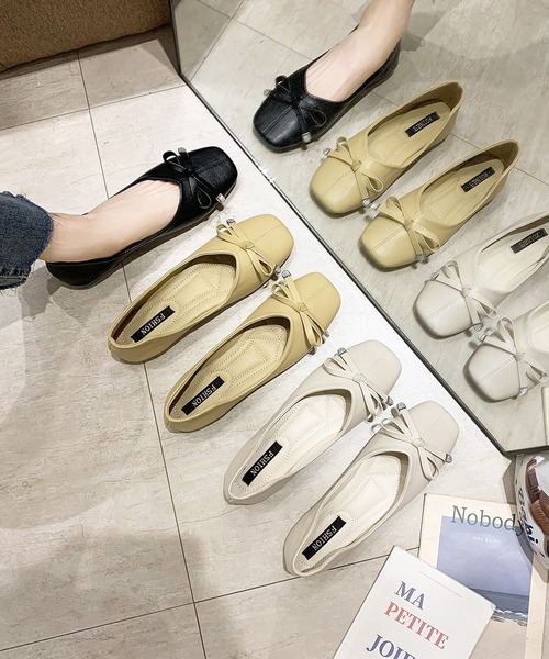 STYLEBLOCK（スタイルブロック）の「リボン付きレザータッチパンプス（パンプス・レディース・ブラック/ベージュ/イエロー・38/39/35/36/37）」の8枚目の写真