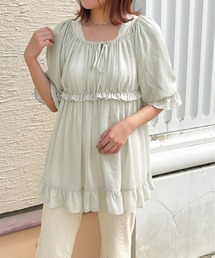 apres jour clair | 【apres jour clair】シアーフリルチュニック【ZOZOTOWN限定アイテム】(シャツ/ブラウス)