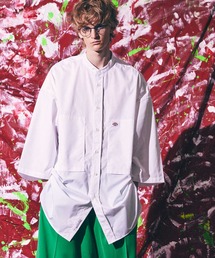 《ユニセックスアイテム》【COLLABORATION ITEM】Dickies/ディッキーズ エクストラプライムオーバーショートスリーブバンドカラーシャツ 【MAISON SPECIAL/メゾンスペシャル】