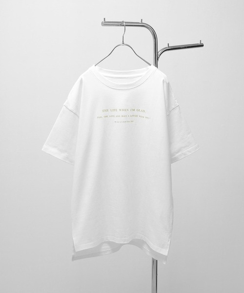 Chillfar（チルファー）の「半袖ロゴプリントＴシャツ（Tシャツ/カットソー・レディース・ホワイト系/ホワイト×ブルー/ホワイト系1/ホワイト系2/ホワイト×イエロー/ホワイト×グリーン/ブラック×ホワイト・FREE）」の13枚目の写真