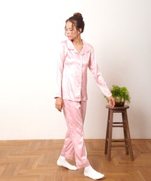 COEL ピンク ストライプ サテン パジャマ セット 71Jmhwq+KVL._UF350,350_QL80_.jpg