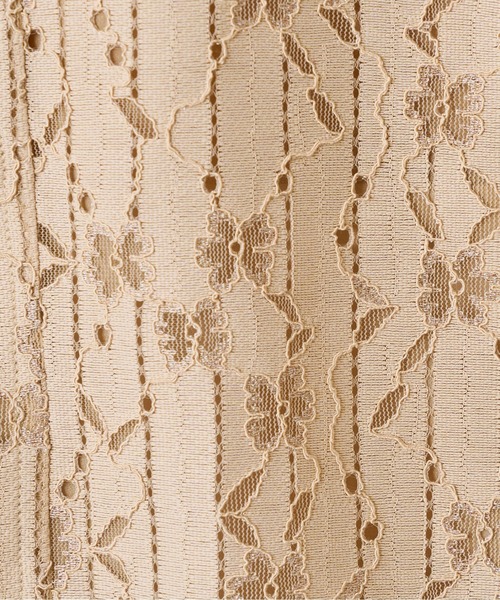 natural couture（ナチュラルクチュール）の「ストライプフラワーレースバルーンスリーブブラウス（シャツ/ブラウス・レディース・ブラック/ベージュ/ブラウン/オフホワイト・FREE）」の17枚目の写真