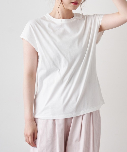 PUAL CE CIN(ピュアルセシン)の「オーガニックコットンフレンチスリーブT(Tシャツ/カットソー・レディース・チャコールグレー/ブラック/オフホワイト・FREE)」の17枚目の写真