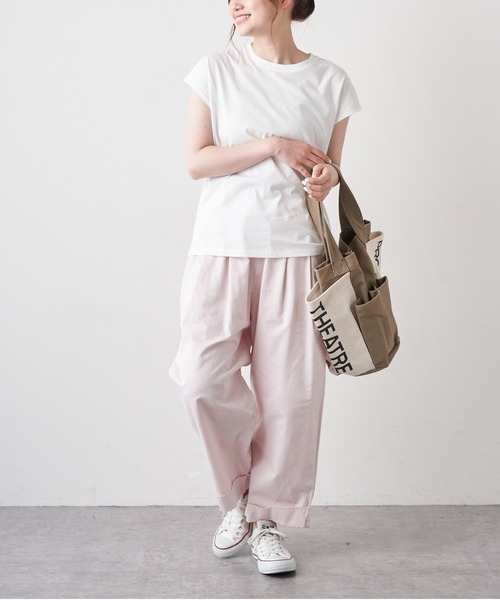 PUAL CE CIN(ピュアルセシン)の「オーガニックコットンフレンチスリーブT(Tシャツ/カットソー・レディース・チャコールグレー/ブラック/オフホワイト・FREE)」の21枚目の写真