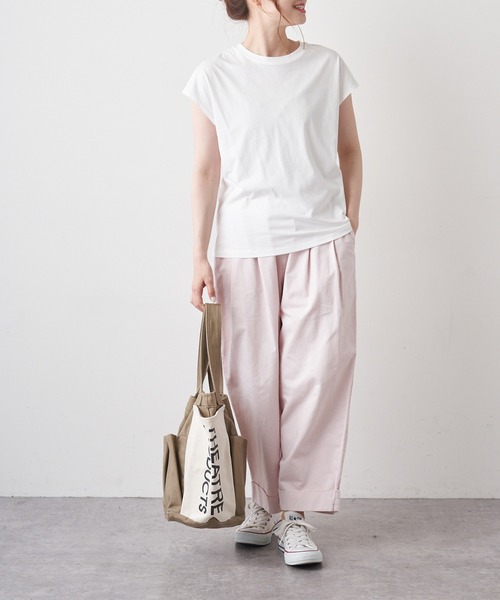 PUAL CE CIN(ピュアルセシン)の「オーガニックコットンフレンチスリーブT(Tシャツ/カットソー・レディース・チャコールグレー/ブラック/オフホワイト・FREE)」の20枚目の写真