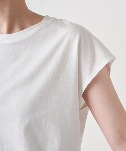 PUAL CE CIN(ピュアルセシン)の「オーガニックコットンフレンチスリーブT(Tシャツ/カットソー・レディース・チャコールグレー/ブラック/オフホワイト・FREE)」の12枚目の写真