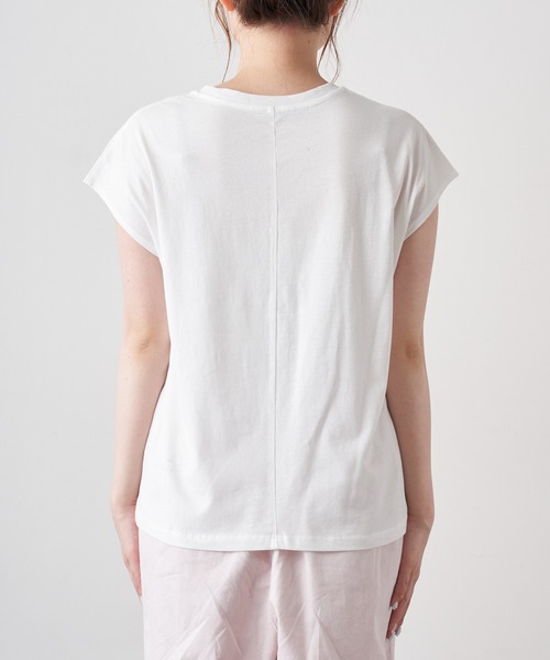 PUAL CE CIN(ピュアルセシン)の「オーガニックコットンフレンチスリーブT(Tシャツ/カットソー・レディース・チャコールグレー/ブラック/オフホワイト・FREE)」の10枚目の写真