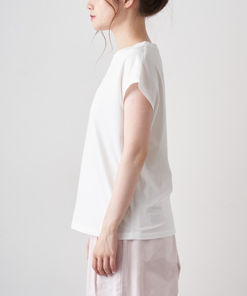 PUAL CE CIN(ピュアルセシン)の「オーガニックコットンフレンチスリーブT(Tシャツ/カットソー・レディース・チャコールグレー/ブラック/オフホワイト・FREE)」の9枚目の写真