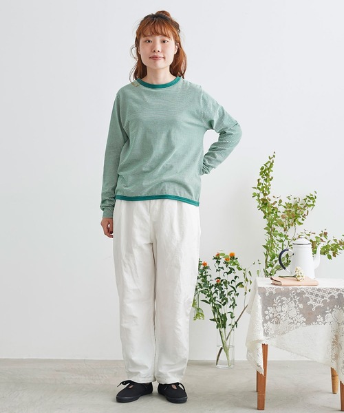 chambre de charme(シャンブルドゥシャーム)の「cdc コットン/リネンツイル タックテーパードパンツ(その他パンツ・レディース・キナリ/カーキ/ブラック/ホワイト・FREE)」の16枚目の写真