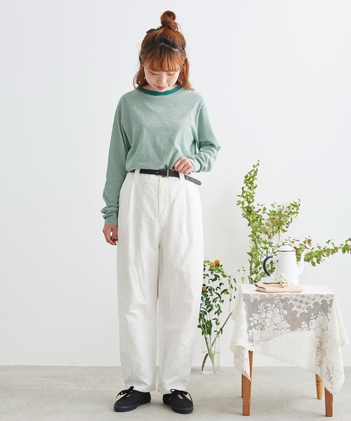 chambre de charme(シャンブルドゥシャーム)の「cdc コットン/リネンツイル タックテーパードパンツ(その他パンツ・レディース・キナリ/カーキ/ブラック/ホワイト・FREE)」の5枚目の写真
