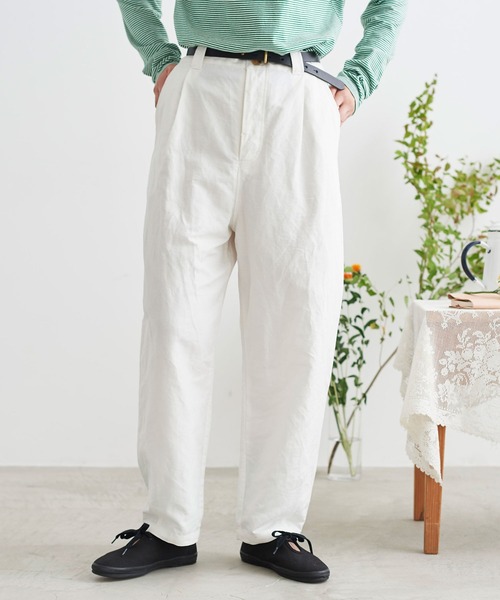 chambre de charme(シャンブルドゥシャーム)の「cdc コットン/リネンツイル タックテーパードパンツ(その他パンツ・レディース・キナリ/カーキ/ブラック/ホワイト・FREE)」の15枚目の写真