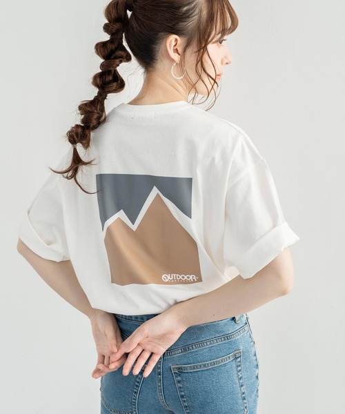 OUTDOOR PRODUCTS(アウトドアプロダクツ)の「OUTDOOR PRODUCTS アウトドアプロダクツ グラフィック 80年代 レトロ バックロゴ 半袖 プリントTEE(Tシャツ/カットソー・メンズ・ホワイト/ブラック/ネイビー/ブルー/グリーン/ホワイト系/ホワイト系1/ブラック系・M/L/XL)」の3枚目の写真