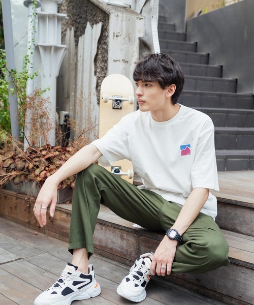 OUTDOOR PRODUCTS(アウトドアプロダクツ)の「OUTDOOR PRODUCTS アウトドアプロダクツ グラフィック 80年代 レトロ バックロゴ 半袖 プリントTEE(Tシャツ/カットソー・メンズ・ホワイト/ブラック/ネイビー/ブルー/グリーン/ホワイト系/ホワイト系1/ブラック系・M/L/XL)」の9枚目の写真
