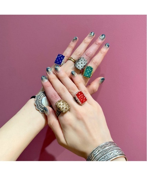 Ray BEAMS(レイビームス)の「designsix LONDON / Gem リング(リング・レディース・レッド/グレー/ピンク/グリーン/ブルー・ONE SIZE)」の16枚目の写真