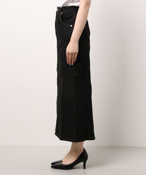 archives（アルシーヴ）の「デニムロングスカート（デニムスカート・レディース・ネイビー/アイボリー/ブラック・MEDIUM）」の4枚目の写真