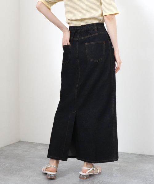 archives（アルシーヴ）の「デニムロングスカート（デニムスカート・レディース・ネイビー/アイボリー/ブラック・MEDIUM）」の3枚目の写真