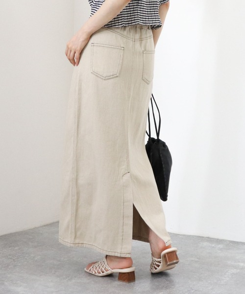 archives（アルシーヴ）の「デニムロングスカート（デニムスカート・レディース・ネイビー/アイボリー/ブラック・MEDIUM）」の7枚目の写真