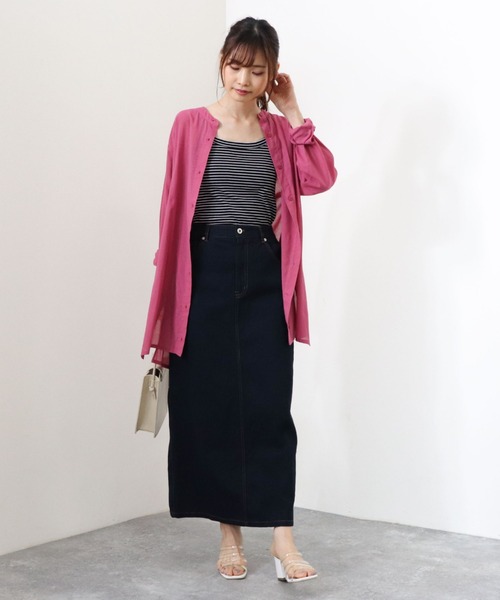 archives（アルシーヴ）の「デニムロングスカート（デニムスカート・レディース・ネイビー/アイボリー/ブラック・MEDIUM）」の11枚目の写真