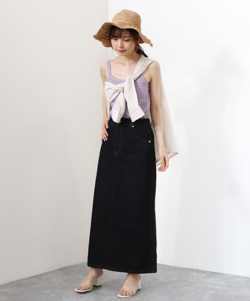 archives（アルシーヴ）の「デニムロングスカート（デニムスカート・レディース・ネイビー/アイボリー/ブラック・MEDIUM）」の16枚目の写真